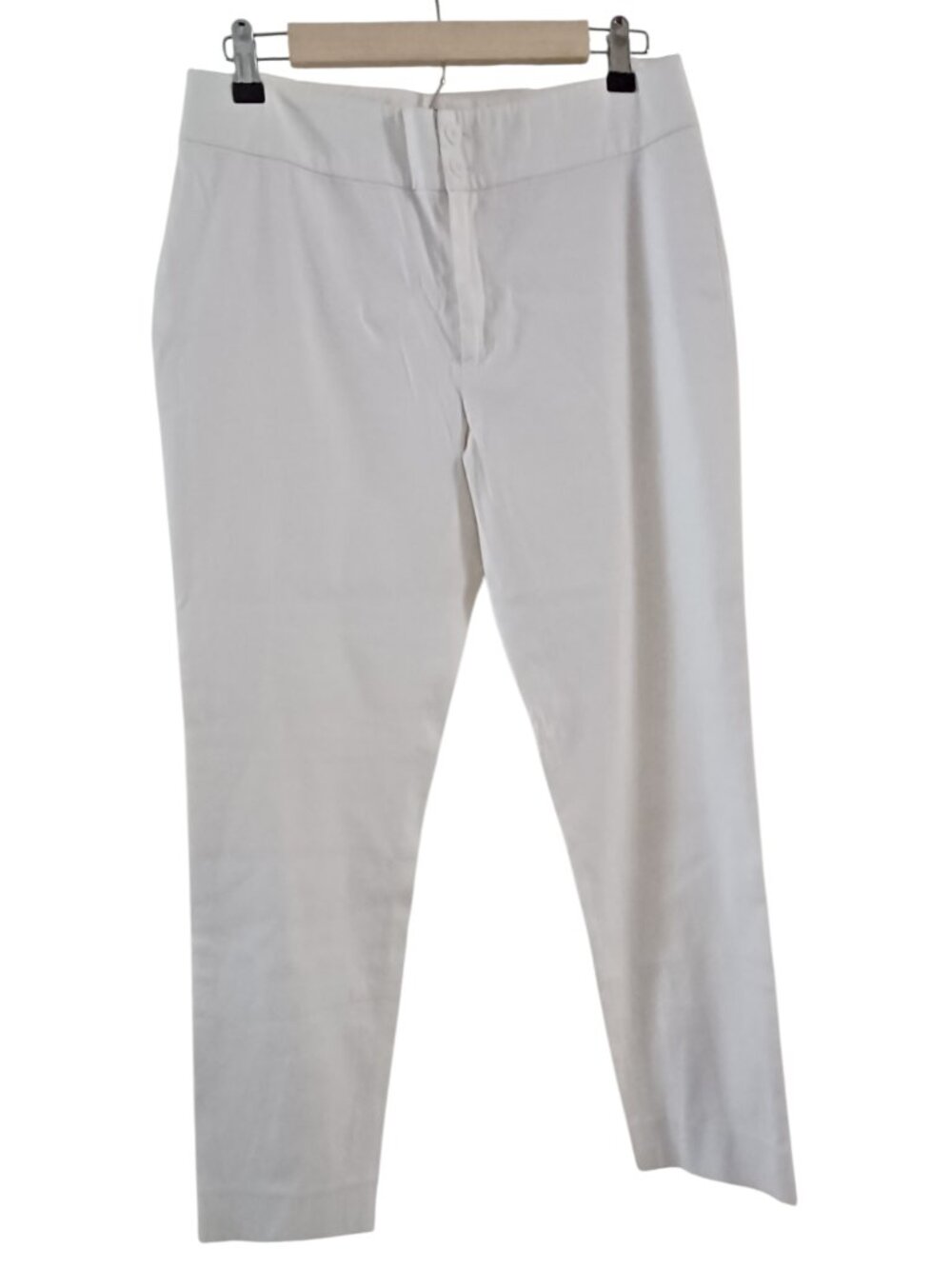 Ralph Lauren Black Label White Flat Front Straight Leg Zip Ankles Pants Size 8 - Picture 3 of 6